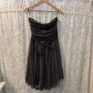 Vintage Silvery Strapless Cocktail Dress